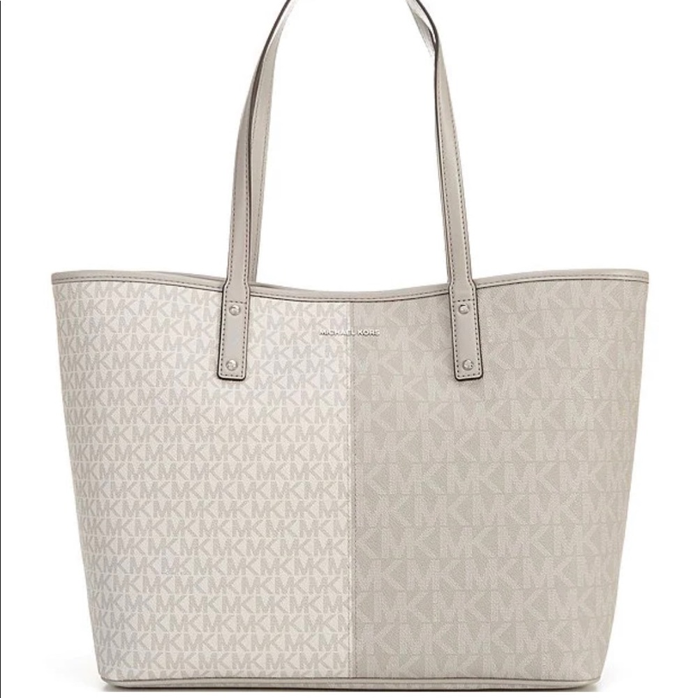 Michael Kors Carter Signature Logo Semi Lux Large Open Tote Bag